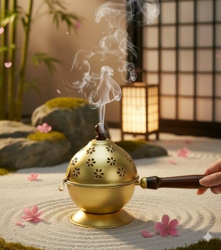Image of Stylish Metal Dhoop Holder Incense Burner Loban Dani Dhoop Dani Aarti Metal Loban Dhoop Dani /Dhoop Dani Stand Burner for Home Office Temple Puja. (Gold)