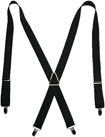 CTM Men's Elastic X-Back Suspenders with Silver Hardware - Image 3