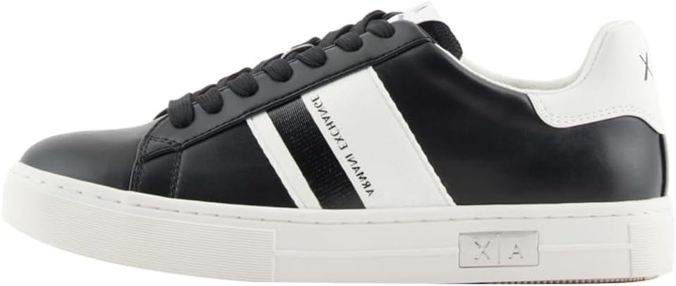 Armani Exchange Womens Mina Cup Sole, Back Tab with Logo and Metal Logo Detail on SideSneaker