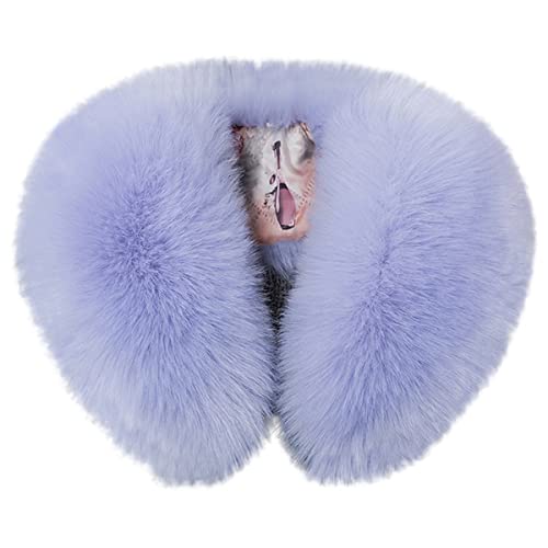 Queenbox 21.7in Detachable Faux Fur Collar, Neck Warmer Scarf Wrap for Coat Hood Replacement, 26