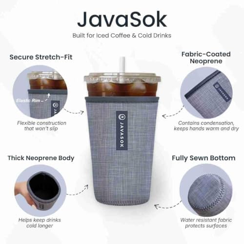 Sok It Java Sok Iced Coffee & Cold Soda Insulated Neoprene Cup Sleeve (Blushing Blooms, Small: 18-20oz)