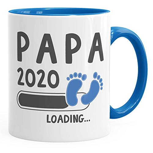 MoonWorks® Tasse à café 2020 avec inscription en allemand "loading", Céramique, Intérieur  2020 Papa bleu., Taille unique