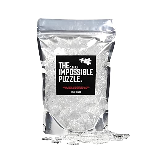 The Clearly Impossible Puzzle (Large) 500 Pieces - Clear Difficult Jigsaw Puzzle - False Edge Pieces - Clear Hard Puzzle - 500 Piece - Difficult Puzzle for Adults