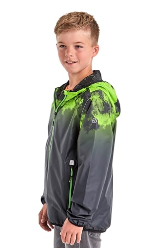 Killtec Jungen Lyse Bys Jcktb Funktionsjacke Regenjacke mit Kapuze packbar, Neon-grün, 116 EU – Ansicht 3