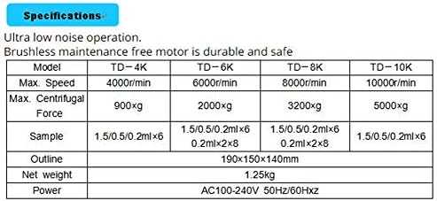 Miniatura 3 de CGOLDENWALL Lab Mini máquina centrífuga microcentrífuga ultra bajo ruido