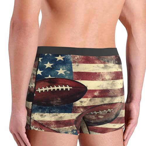 Men's Boxer Briefs Vintage American Football Usa Flag Underwear For Men Soft Elastic Boxer Shorts For Boys Adult4