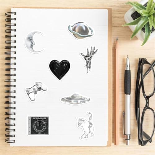 Image of 60PCS Aesthetic Silvery Stickers Y2K Sticker for Teens Adults Vinyl Waterproof Retro Vintage Stickers for Journaling Water Bottles Laptop Scrapbook Phone (Silvery Sticker)