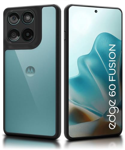Image of WOW IMAGINE Shockproof Hybrid Back Cover for Motorola Moto Edge 60 Fusion | Hard Slim fit Back Case | PC & TPU | Clear Transparent Case - Black