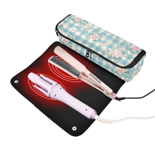 Organizador 2 en 1 para herramientas de cabello azul claro miniatura 2