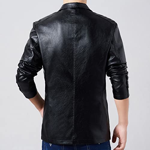 Men's Black Faux Leather Blazer - Slim Fit, Casual, Business Casual, Size XL3