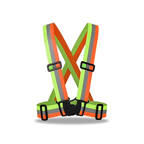 zojo Reflective Vest | Lightweight, Adjustable & Elastic | Safety & High Visibility for Running, Jogging, Walking,Cycling | Fits Outdoor Clothing (1 Pack, Mixture Neon Orange & Yellow)