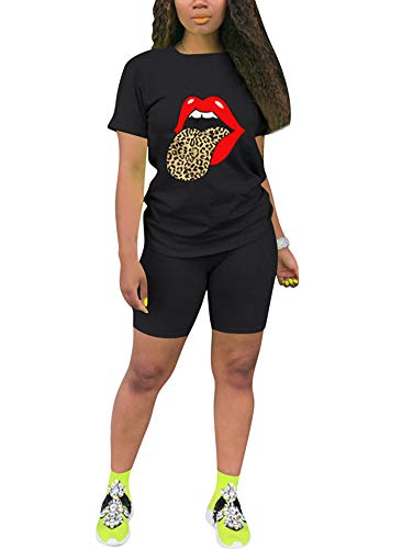 Yeshire Women's Casual 2 Piece Outfit Shirts Loose Shorts Set Joggers Tracksuits Sportswear