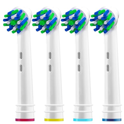 Image of Alayna Replacement Toothbrush Heads Compatible with Oral-B Braun Electric Toothbrushes, Pack of 4 Cross-Style Brush Head Refills, Fits Most Oral-B Handles