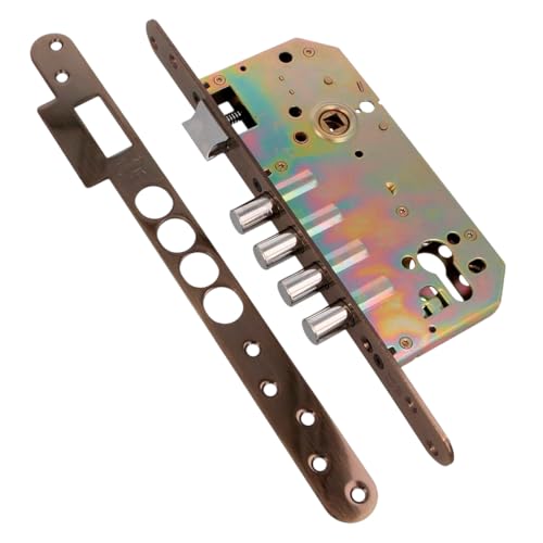 Amig - Cerradura de puerta - Cerradura de Embutir Con Bulones para Puertas - Acero - 50/85 mm - Cuero - Sin Cilindro y Escudo de Seguridad - Picaporte Reversible