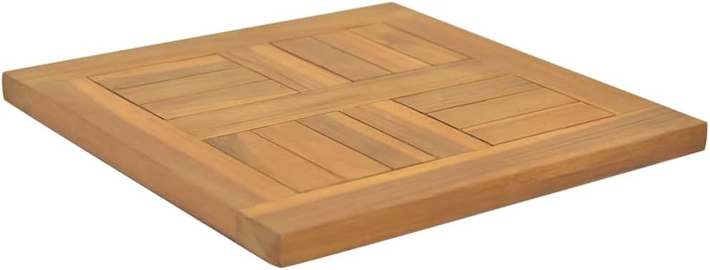 Table Top Teak Solid Teak Wood 15.7 x 15.7 x 1.0 in Durable Kitchen Furniture Table Parts Tops