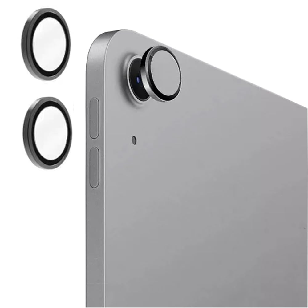 for iPad Air 6 11inch/13inch 2024 Tempered Glass Camera Lens Ring Protector Compatible with iPad Mini 7,iPad Air 2020/2022-2 Pcs Black