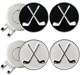 Adhere Golf Ball Markers Personlized Logo Enamel with A Strong Magnetic Hat Clips A Premium Golf Gifts for Golfer (Style L Golf Club 2pcs White+2pcs Black)