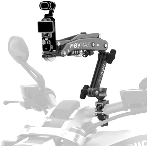 MOVMAX Blade Arm Rod Clamp Kit for DJI Osmo Pocket 3, Insta 360, GoPro Hero 12 Action Cameras, Motorcycle/Bike Clamp Mount