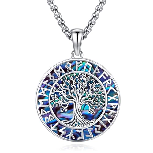 Collier Viking argent 925 anti-allergie pendentif talisman nordique durable pour homme