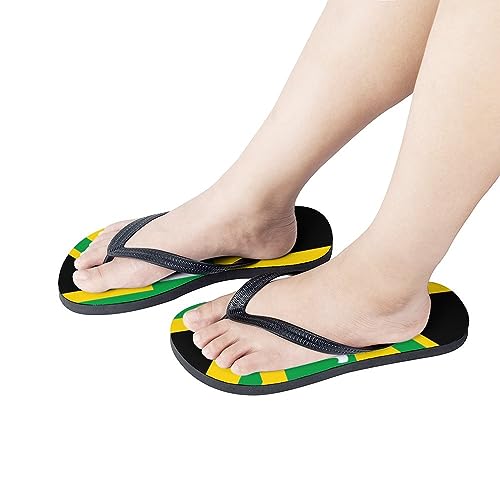 Jamaican Kingdom Flag Flip Flops for Women Men Casual Comfortable Beach Thong4