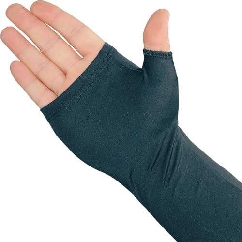 Manguito UV50+ com dedo (par) Cor:Azul marinho; Tamanho: G
