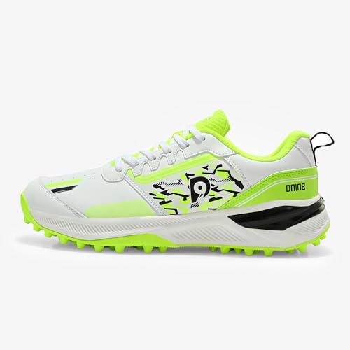Image of DNINE Performer, Men, Rubber Studs Cricket Shoe White /Red /Black & White /Lemon