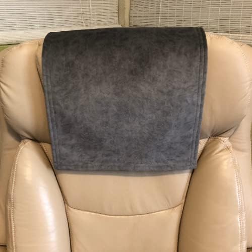 Recliner Headrest Cover, Soft Graphite Gray Size 14X30 Very Soft, Washable