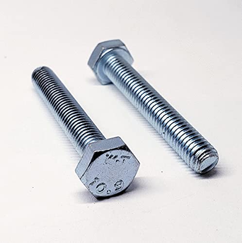 M10 x 150 DIN 933-10,9 Zinc (Quantity: 40 pcs) Hex Head Cap Screw Metric Class 10.9 Zinc Plated Steel DIN 933 Fully Threaded Standard Metric Coarse Thread