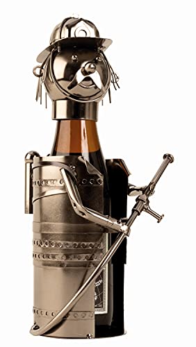 Moderne bière Bouteille Porte Bouteille Stand Pompier Fait de métal à Hauteur de l’Argent 24 cm Cover