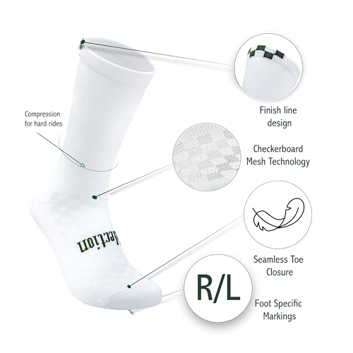 Selection Cycling Socks - Men’s Road Bike Crew, Compression Fit, Breathable Moisture‑Wicking, Quick‑Dry, Arch Support2