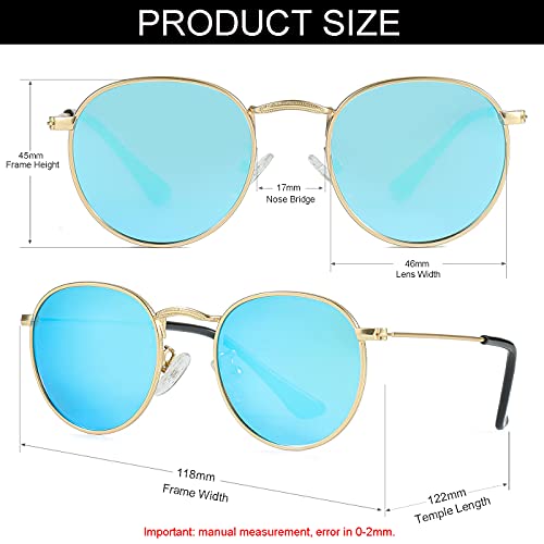 Image of Kids Polarized Sunglasses Classic Metal Frame for Baby Boys Girls Age 0-18, Three Sizes, 100% UV Protection