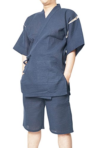 [作務衣と和専門店　職人の技ひめか] 煌 甚平しじら織り じんべい 綿100％ M/L/LL/3L/4L (M, Ｈ柄)