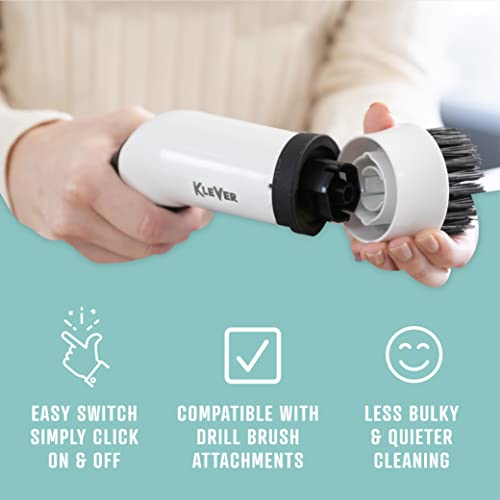 Klever Electric Spin Power Scrubber Includes 8 Hard And Soft Versatile Scrub Brushes+10 Scrubber Pads, With Our Green Industrial Strength All Purpose Cleaner And Degreaser Eco-Friendly -32 Ounce #TOP6