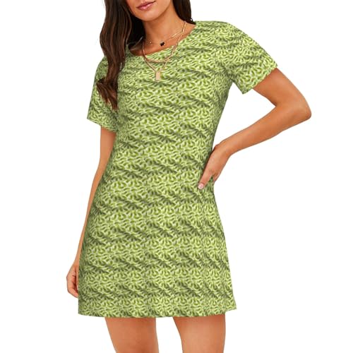 Chemise de nuit légère femme manches courtes motif sushi rigolo