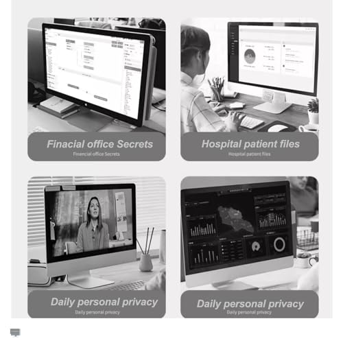 Image of 34 inch Privacy Screen for Computer Monitor, Protects Your Eyes from Glare and Blue Light, Hanging Anti-Spy 21:9 Privacy Screen Protection Shield (32.09 inch X 14.37 inch)