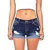 WWricotta Bermuda en Jean Femme – Short en Jean en DéTresse Jean Boyfriend Femme Pantalon Court Tendance Streetwear Jean Femme Dechiré Mini Short en Jean Short en Jean Tendance