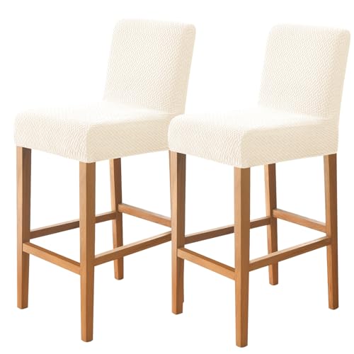 Image of FUANGUI Bar Stool Covers Set of 2, Stretch Bar Stool Seat Covers