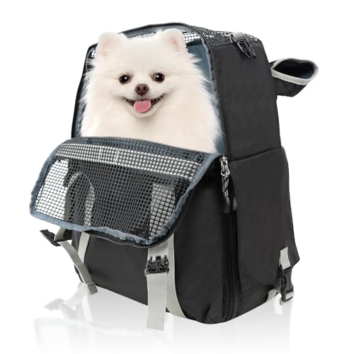 Cat & Dog Backpack Carrier for Hiking, 7kg/15.5lbs, Black