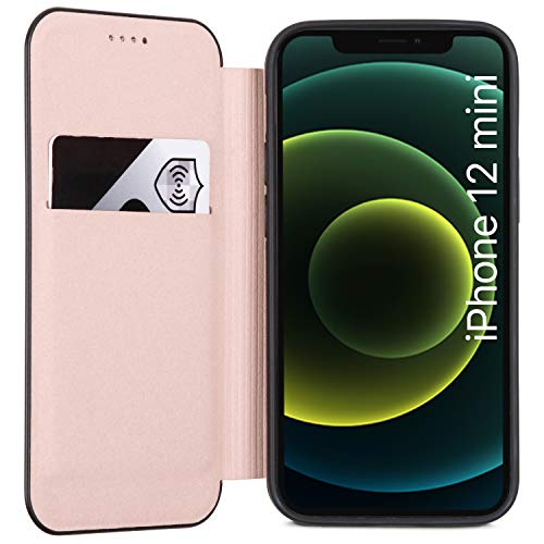 Cover iPhone 12 Mini Oro Rosa Similpelle a Libro