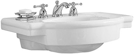 American Standard 0282.008.020 Retrospect Pedestal Console Sink Top with 8-Inch Faucet Spacing, White
