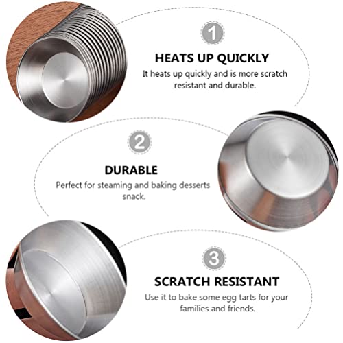 Doitool Cupcake Mold 6Pcs Egg Tart Mold Stainless Steel Cupcake Baking Mold Reusable Metal Muffin Baking Cups Fruit Tart Molds Tartlets Pie Pans Tins Pens Cake Pan Mold #TOP5