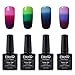 Produktbild Elite99 Thermo UV Nagellack Nail Gel Polish 3 Farben Farbwechselnd Nagelgel Gel Nagellack Set Thermische Temperatur Soak Off UV LED 4 Stk Kit 007