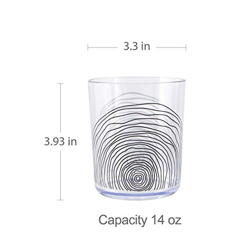 Bzyoo Bpa-Free Designed Dishwasher Safe 14 Oz Plastic Tumbler Set Which Is Durable And Stackable Great For Parties Holidays Anniversaries (6 Pcs, Organica Black) #TOP5