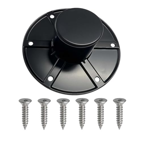 Image of Round Aluminum RV Trailer Pedestal Base,Flush Floor Mount Base for Table Legs with 6 Screw Holes,Fit for Table 013-1112 Table Base