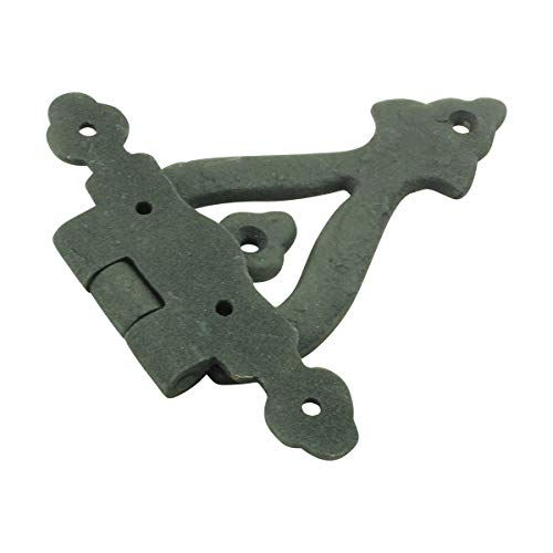 Renovators Supply Manufacturing Cabinet Door Strap Hinge With Hardware 5 3/8 In. Black Wrought Iron Flush Mount Hinge For Cabinets Pack Of 6 #TOP7