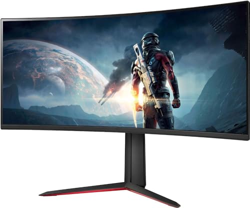 Image of LG 34GP63A-B Ultragear 34 inch Curved QHD 3440 x 1440 HDR 10 160Hz Gaming Monitor, Black - DisplayPort and HDMI, AMD FreeSync Premium, Tilt /Height Adjustable Stand, WEPGPY