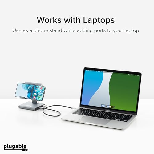 Plugable 8-in-1 USB C Hub for iPad with Stand, 100W Pass-Through Charging, USB C Docking Station for iPad, 1x HDMI, 2X USB, Audio, SD, Driverless, Compatible with Windows, iPadOS, Phones, Tablets by Plugable - Image 8