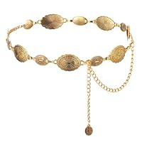 Ferizzia Cintura a Catena in Metallo da Donna, Catena Regolabile in Metallo, Eleganti Cinture Accessorio per Abbigliamento, Regolabile Boho Waist Chain, per Vita, Vestito, Jeans