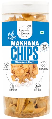 Image of Makhana Chips Cheese & Herb | Baked Foxnut Chips | High Protein Healthy Snack | Gluten Free | No Trans Fat | No Palm Oil | Snack for Anytime Munching - 150g