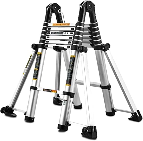 DREANNI Escaleras Telescópicas Escaleras de Extensión de Aluminio Portátiles con Barra...